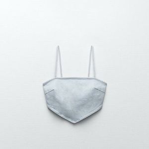 Zara Light Blue Denim Top